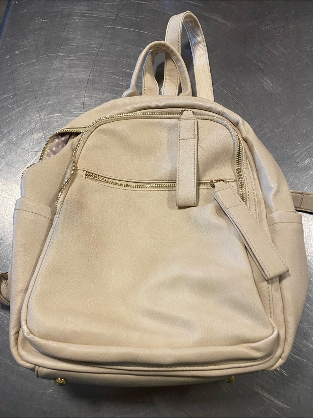 Isabelle Cream/Light Beige colored Backpack Purse BNWT